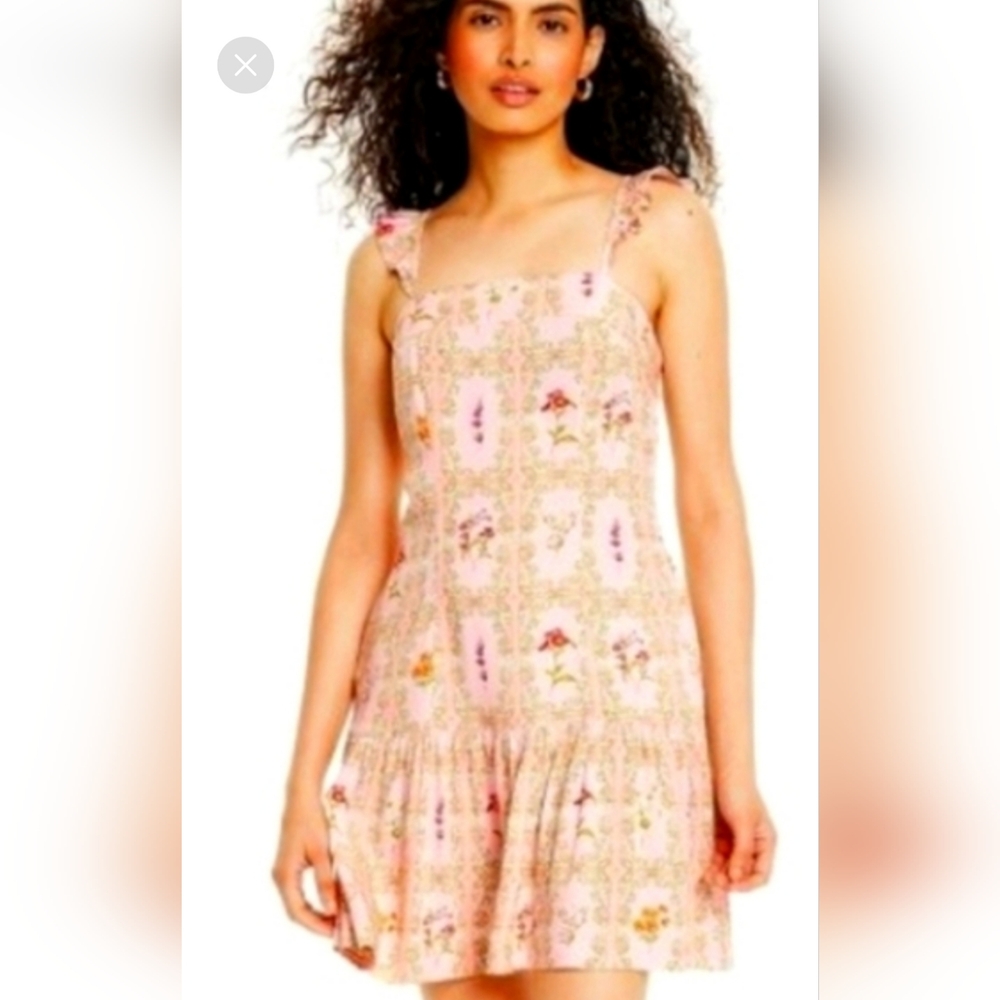 NWT Agua Bendita Floral Sleeve Mini Dress, Size XL